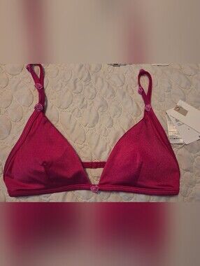 Good American Satin Perfect Fit Bikini Top Size S